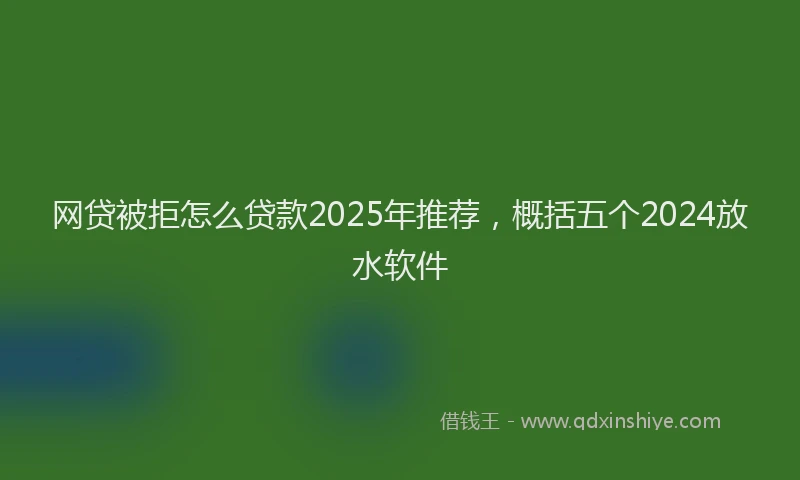 网贷被拒怎么贷款2025年推荐，概括五个2024放水软件