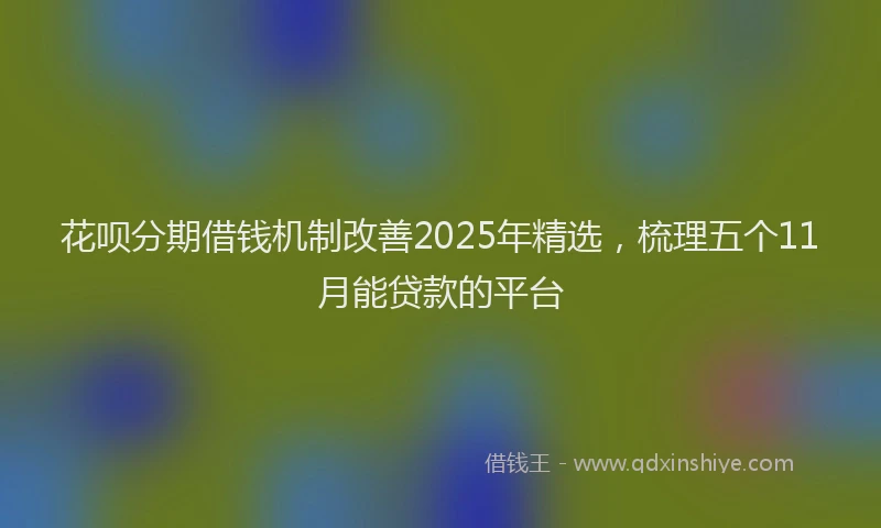 花呗分期借钱机制改善2025年精选，梳理五个11月能贷款的平台