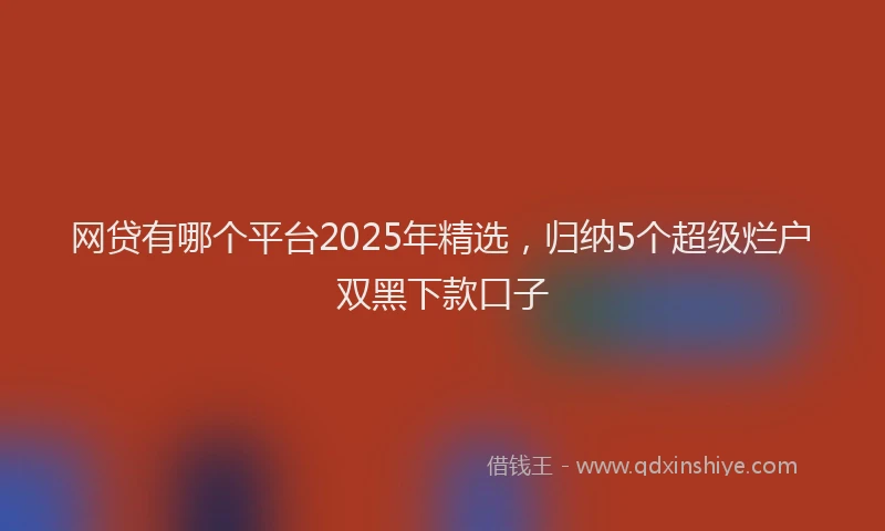 网贷有哪个平台2025年精选，归纳5个超级烂户双黑下款口子