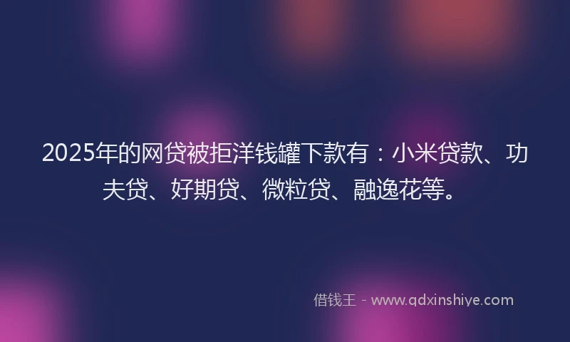 2025年的网贷被拒洋钱罐下款有：小米贷款、功夫贷、好期贷、微粒贷、融逸花等。