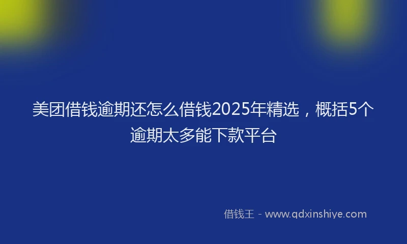 美团借钱逾期还怎么借钱2025年精选，概括5个逾期太多能下款平台