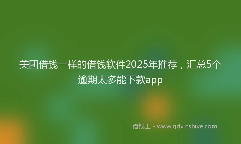美团借钱一样的借钱软件2025年推荐，汇总5个逾期太多能下款app