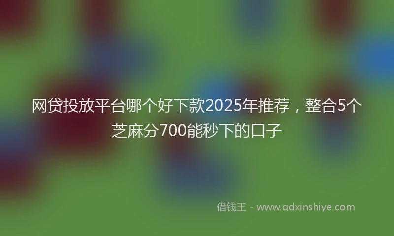 网贷投放平台哪个好下款2025年推荐，整合5个芝麻分700能秒下的口子