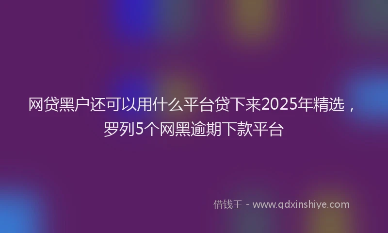 网贷黑户还可以用什么平台贷下来2025年精选，罗列5个网黑逾期下款平台