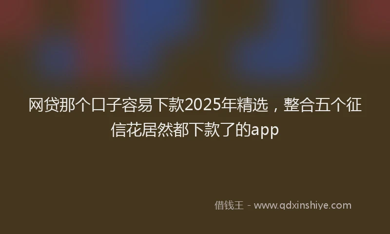 网贷那个口子容易下款2025年精选，整合五个征信花居然都下款了的app