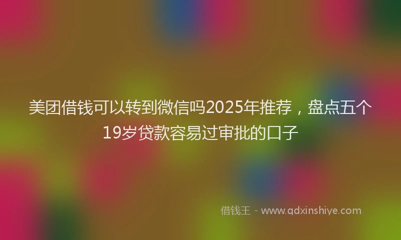 美团借钱可以转到微信吗2025年推荐，盘点五个19岁贷款容易过审批的口子
