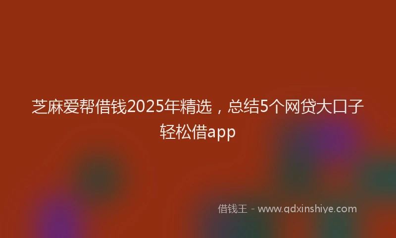 芝麻爱帮借钱2025年精选，总结5个网贷大口子轻松借app