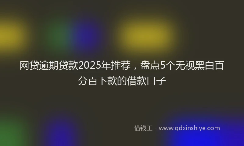 网贷逾期贷款2025年推荐，盘点5个无视黑白百分百下款的借款口子