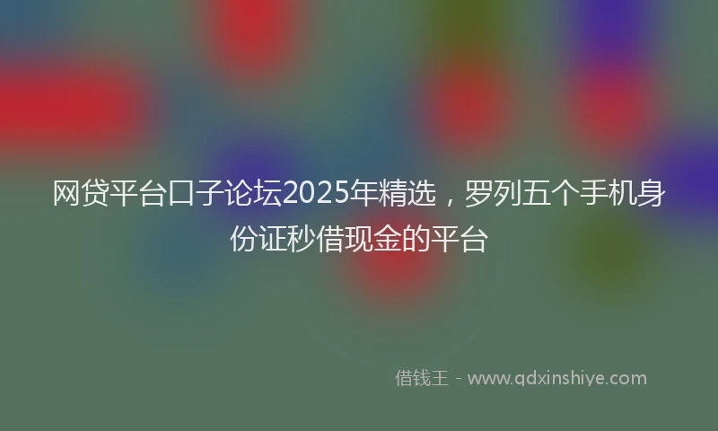 网贷平台口子论坛2025年精选，罗列五个手机身份证秒借现金的平台