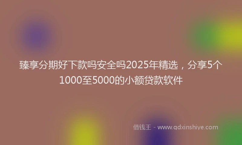 臻享分期好下款吗安全吗2025年精选，分享5个1000至5000的小额贷款软件
