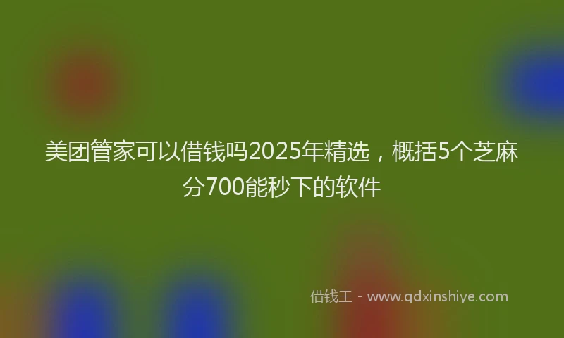 美团管家可以借钱吗2025年精选，概括5个芝麻分700能秒下的软件