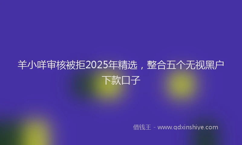 羊小咩审核被拒2025年精选，整合五个无视黑户下款口子