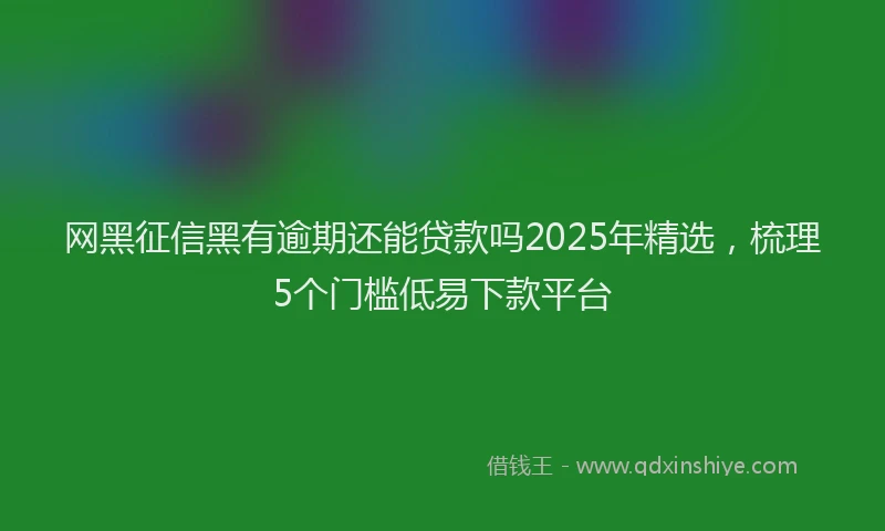 网黑征信黑有逾期还能贷款吗2025年精选，梳理5个门槛低易下款平台