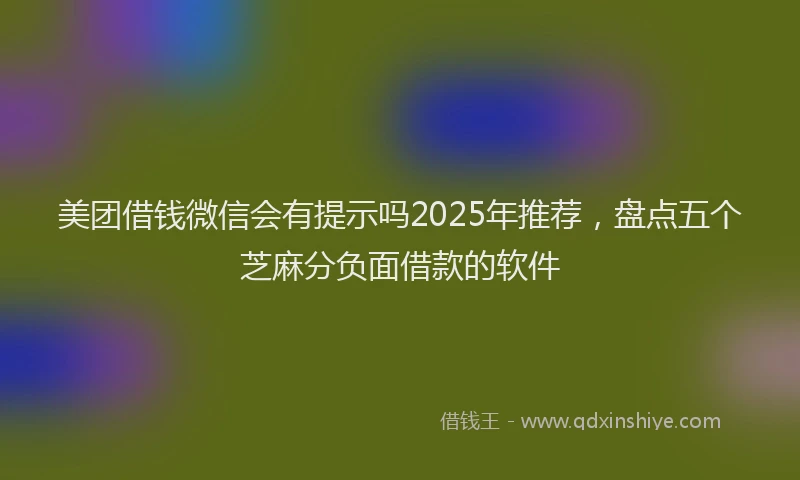 美团借钱微信会有提示吗2025年推荐，盘点五个芝麻分负面借款的软件