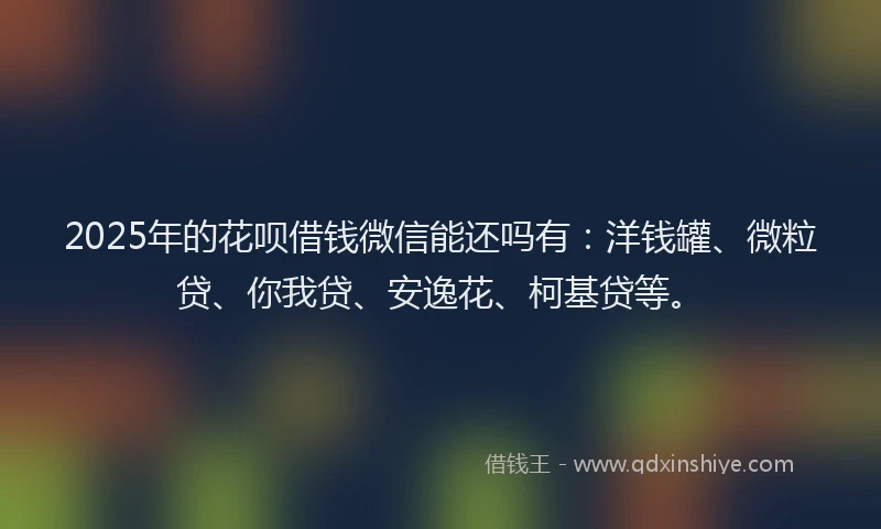 2025年的花呗借钱微信能还吗有：洋钱罐、微粒贷、你我贷、安逸花、柯基贷等。