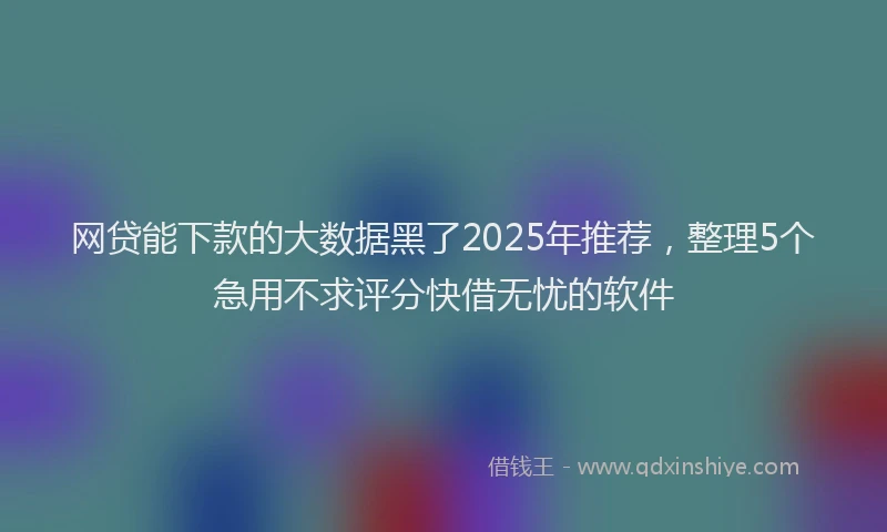 网贷能下款的大数据黑了2025年推荐，整理5个急用不求评分快借无忧的软件