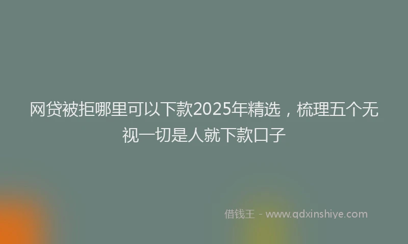 网贷被拒哪里可以下款2025年精选，梳理五个无视一切是人就下款口子
