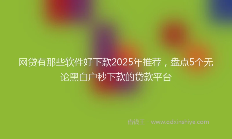 网贷有那些软件好下款2025年推荐，盘点5个无论黑白户秒下款的贷款平台
