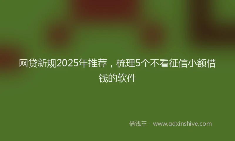 网贷新规2025年推荐，梳理5个不看征信小额借钱的软件
