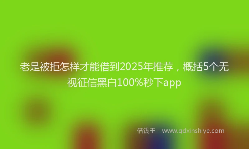 老是被拒怎样才能借到2025年推荐，概括5个无视征信黑白100%秒下app