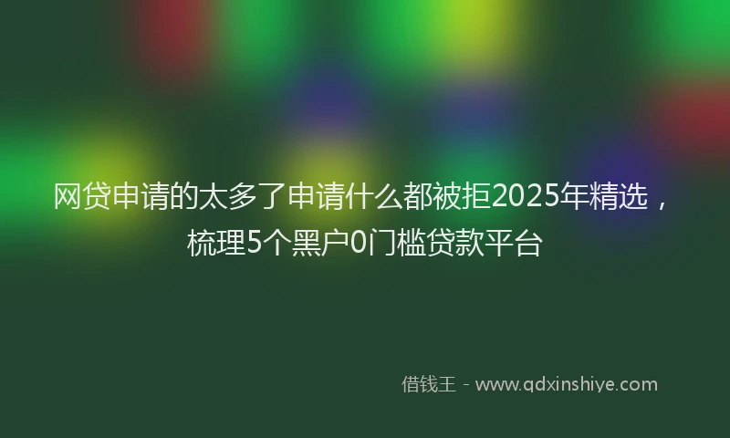 网贷申请的太多了申请什么都被拒2025年精选，梳理5个黑户0门槛贷款平台