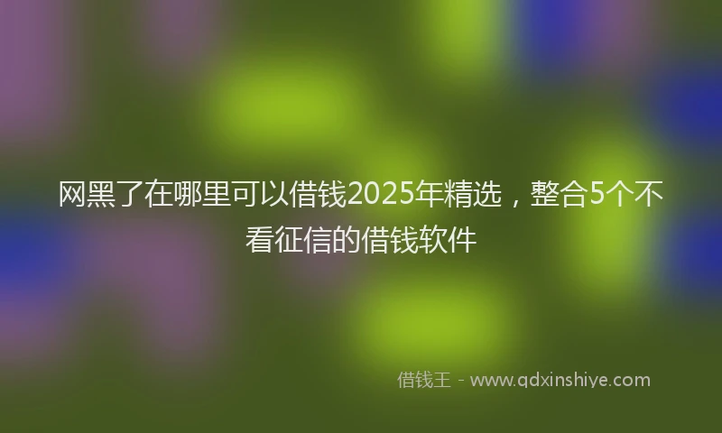 网黑了在哪里可以借钱2025年精选，整合5个不看征信的借钱软件