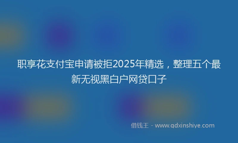 职享花支付宝申请被拒2025年精选，整理五个最新无视黑白户网贷口子