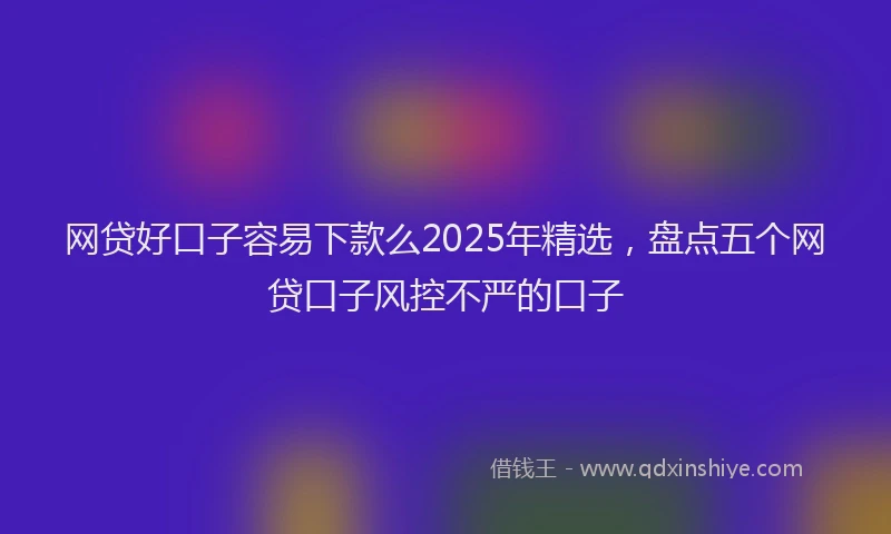 网贷好口子容易下款么2025年精选，盘点五个网贷口子风控不严的口子