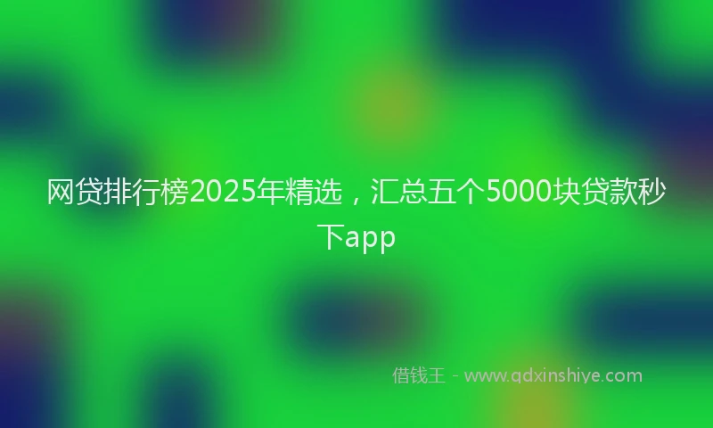 网贷排行榜2025年精选，汇总五个5000块贷款秒下app