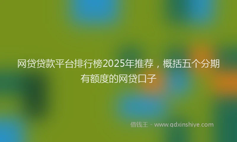 网贷贷款平台排行榜2025年推荐，概括五个分期有额度的网贷口子