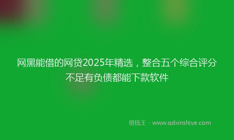 网黑能借的网贷2025年精选，整合五个综合评分不足有负债都能下款软件