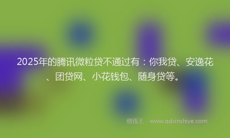2025年的腾讯微粒贷不通过有：你我贷、安逸花、团贷网、小花钱包、随身贷等。
