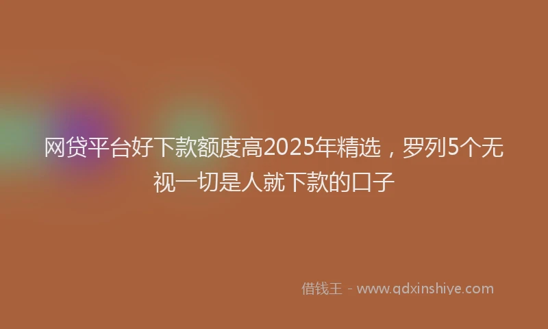 网贷平台好下款额度高2025年精选，罗列5个无视一切是人就下款的口子