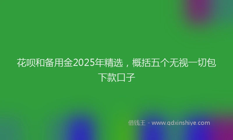 花呗和备用金2025年精选，概括五个无视一切包下款口子