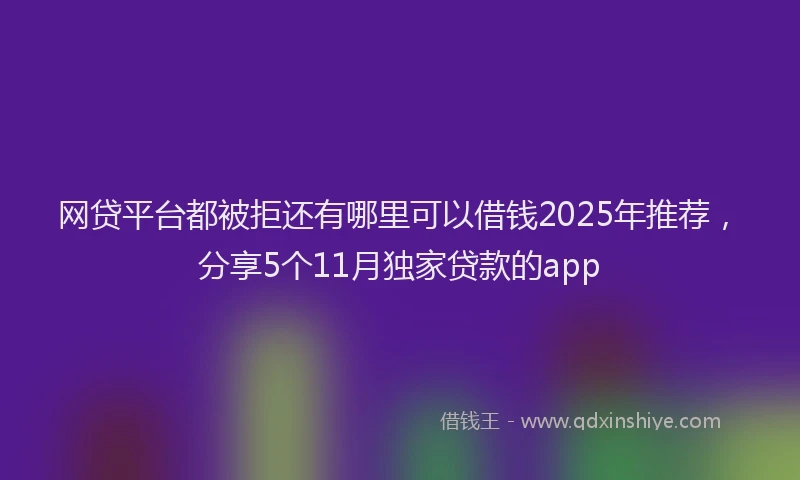 网贷平台都被拒还有哪里可以借钱2025年推荐，分享5个11月独家贷款的app