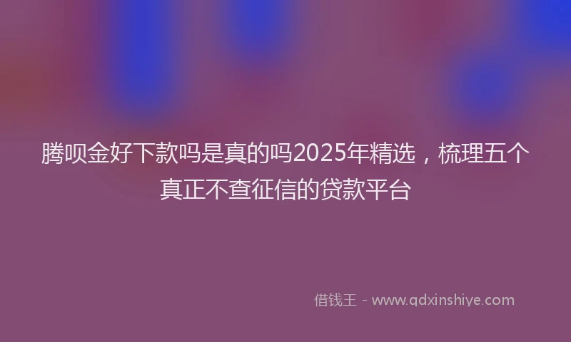 腾呗金好下款吗是真的吗2025年精选，梳理五个真正不查征信的贷款平台