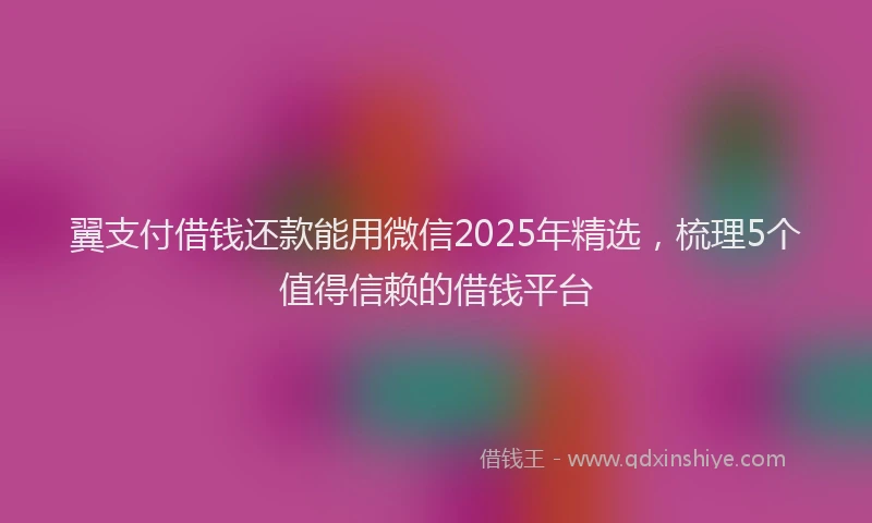 翼支付借钱还款能用微信2025年精选，梳理5个值得信赖的借钱平台