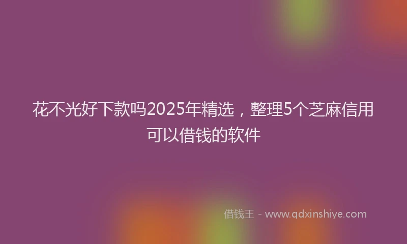 花不光好下款吗2025年精选，整理5个芝麻信用可以借钱的软件