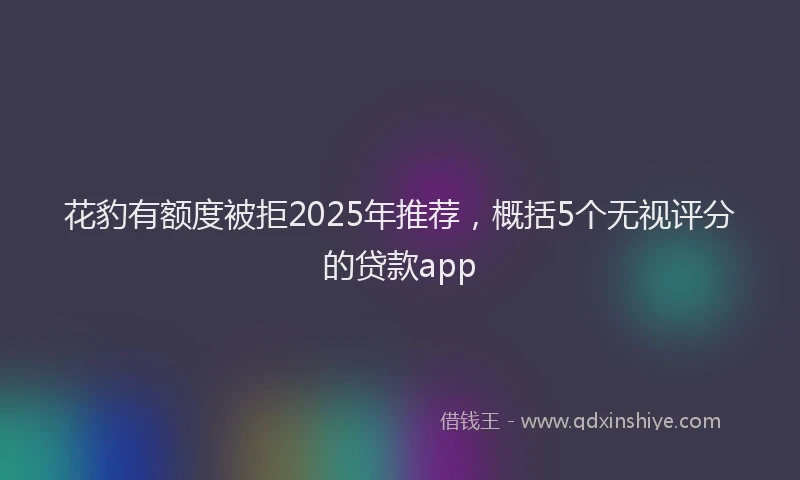 花豹有额度被拒2025年推荐，概括5个无视评分的贷款app