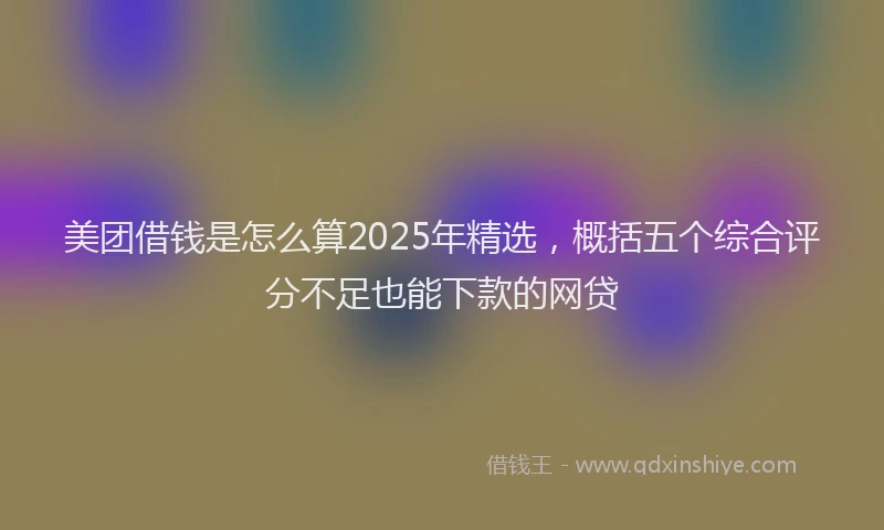 美团借钱是怎么算2025年精选，概括五个综合评分不足也能下款的网贷