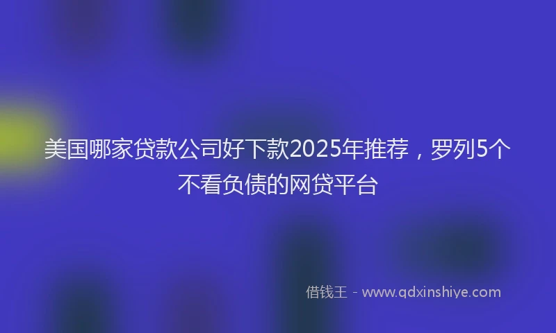 美国哪家贷款公司好下款2025年推荐，罗列5个不看负债的网贷平台