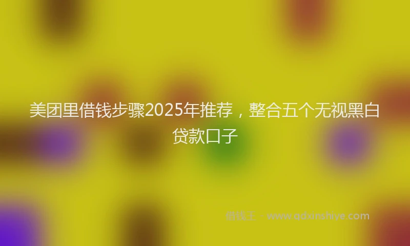 美团里借钱步骤2025年推荐，整合五个无视黑白贷款口子