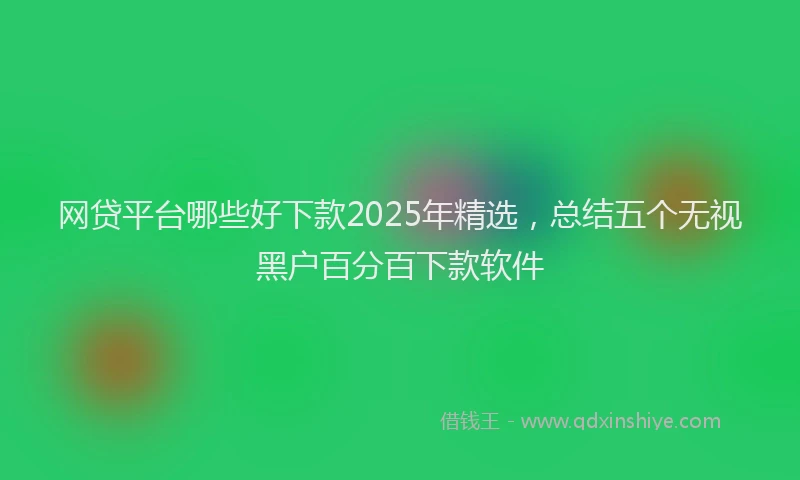 网贷平台哪些好下款2025年精选，总结五个无视黑户百分百下款软件