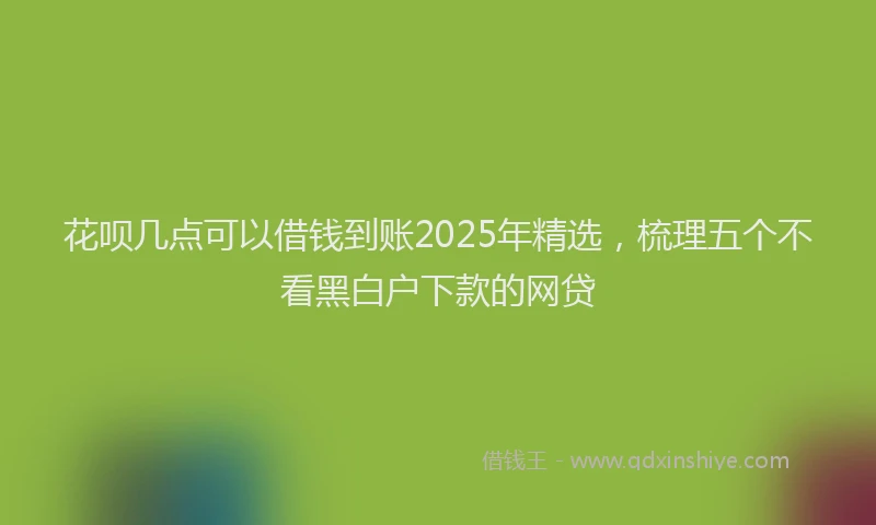 花呗几点可以借钱到账2025年精选，梳理五个不看黑白户下款的网贷