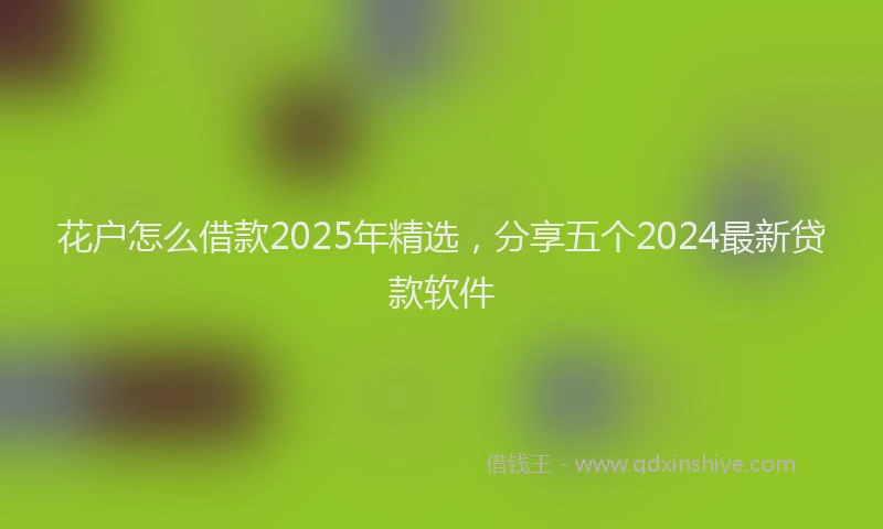 花户怎么借款2025年精选，分享五个2024最新贷款软件