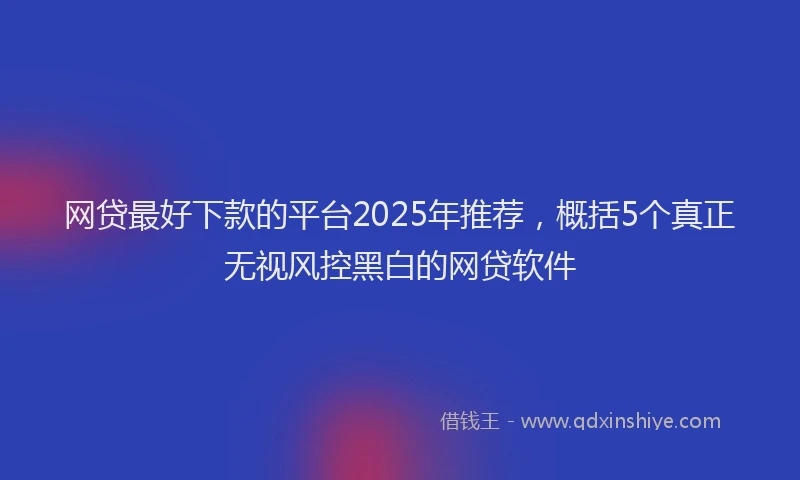 网贷最好下款的平台2025年推荐，概括5个真正无视风控黑白的网贷软件
