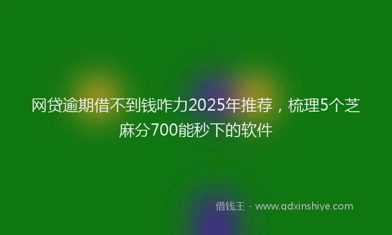 网贷逾期借不到钱咋力2025年推荐，梳理5个芝麻分700能秒下的软件