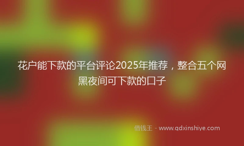 花户能下款的平台评论2025年推荐，整合五个网黑夜间可下款的口子