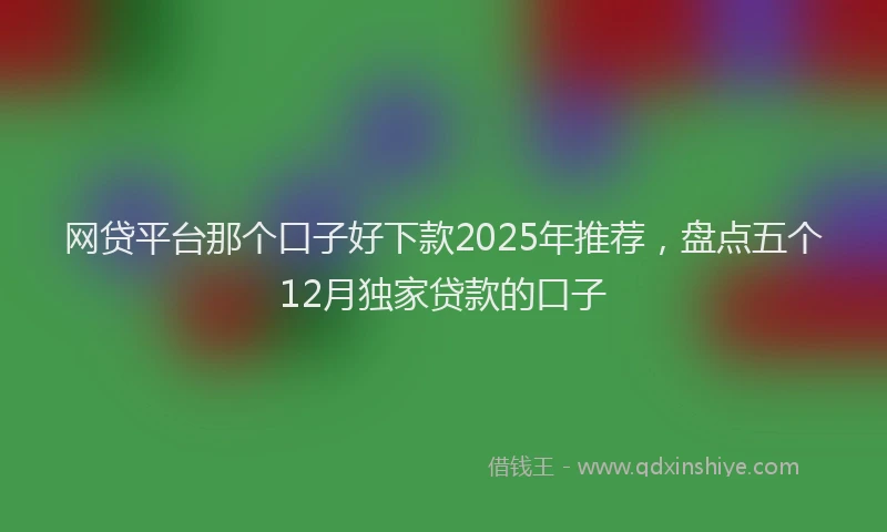 网贷平台那个口子好下款2025年推荐，盘点五个12月独家贷款的口子
