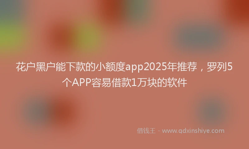 花户黑户能下款的小额度app2025年推荐，罗列5个APP容易借款1万块的软件